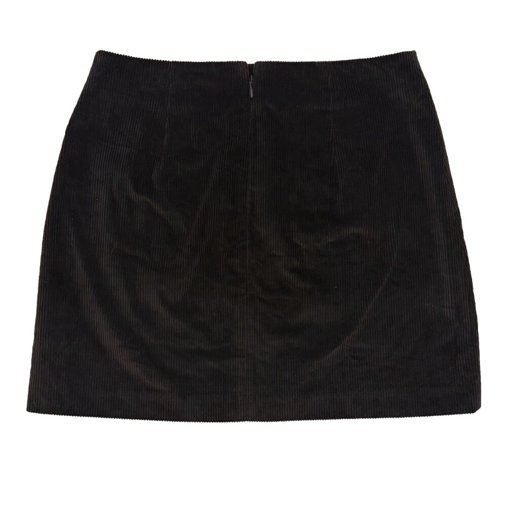 MADEWELL Corduroy Mini Skirt 4 Black Walnut Cotton Lined Zip Pencil NWT B77 - Picture 3 of 5